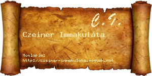 Czeiner Immakuláta névjegykártya
